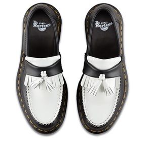 NWT Dr.martens Adrian black+white slip on loafers